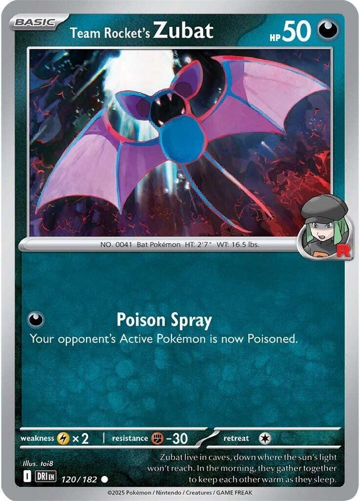 Team Rocket's Zubat 120/182, Destined Rivals Pokémon card