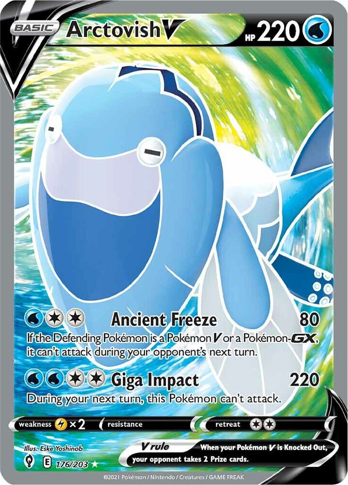 Arctovish V 176/203 Holofoil — Evolving Skies Pokémon card