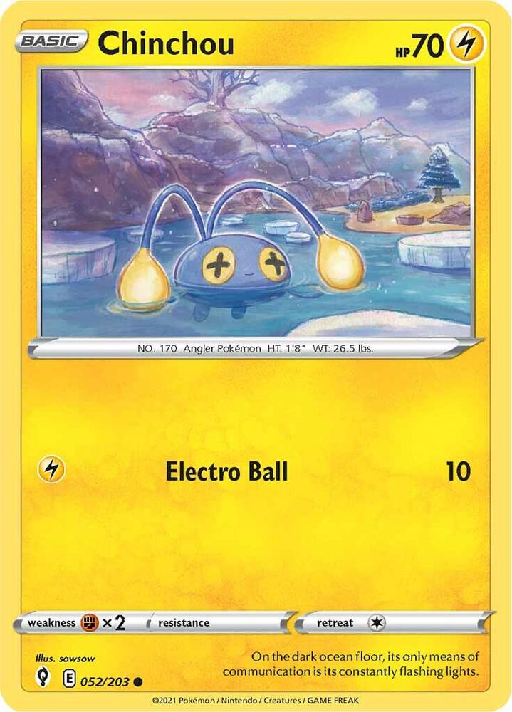 Chinchou 052/203 — Evolving Skies Pokémon card