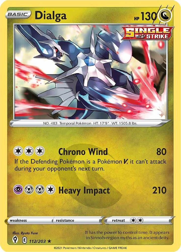 Dialga 112/203 Reverse Holofoil — Evolving Skies Pokémon card