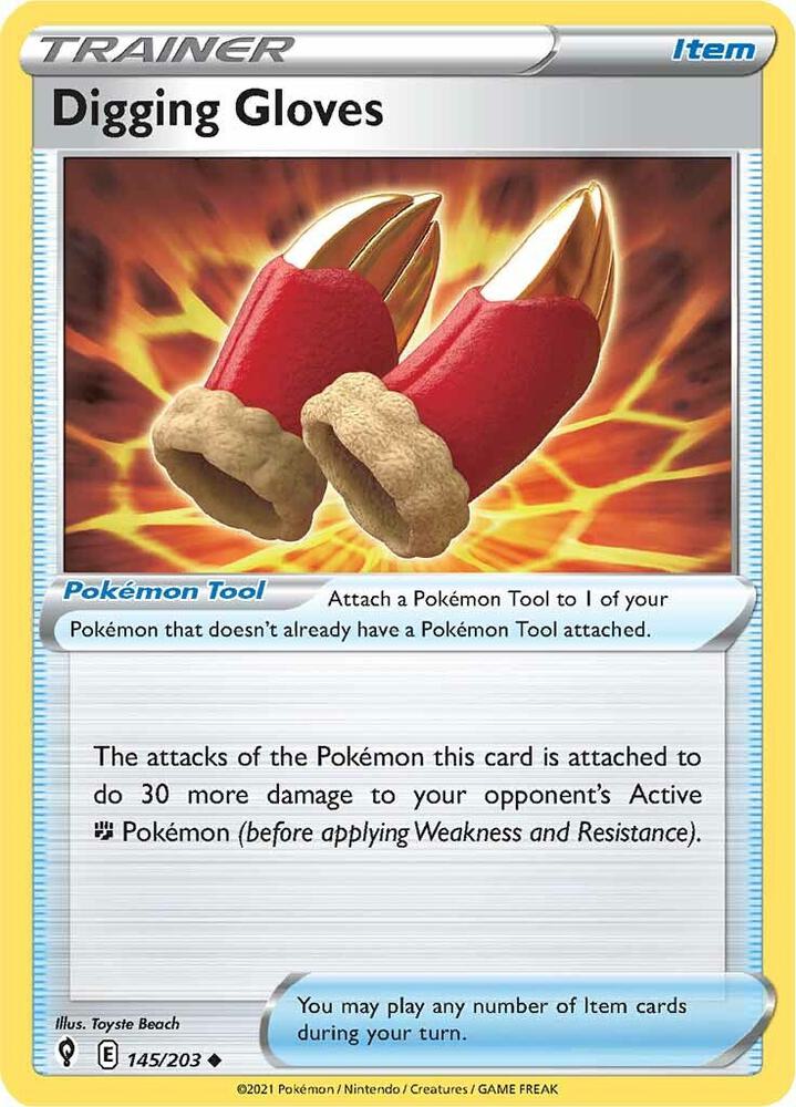 Digging Gloves 145/203 Reverse Holofoil — Evolving Skies Pokémon card