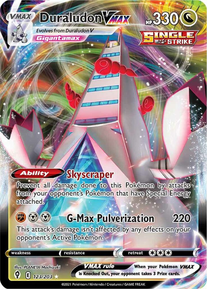 Duraludon VMAX 123/203 Holofoil — Evolving Skies Pokémon card