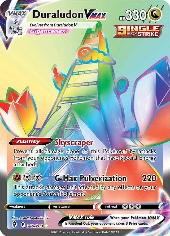 Duraludon VMAX 219/203 Holofoil — Evolving Skies Pokémon card
