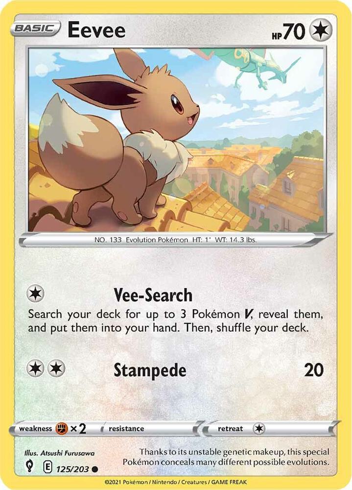 Eevee 125/203 — Evolving Skies Pokémon card