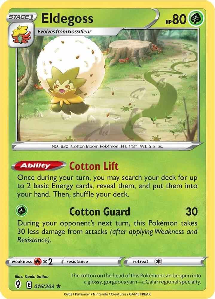Eldegoss 016/203 Holofoil — Evolving Skies Pokémon card