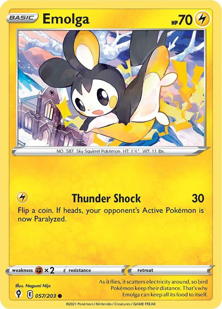 Pokemon - Evolving Skies - Emolga - 057/203 - Reverse Holofoil