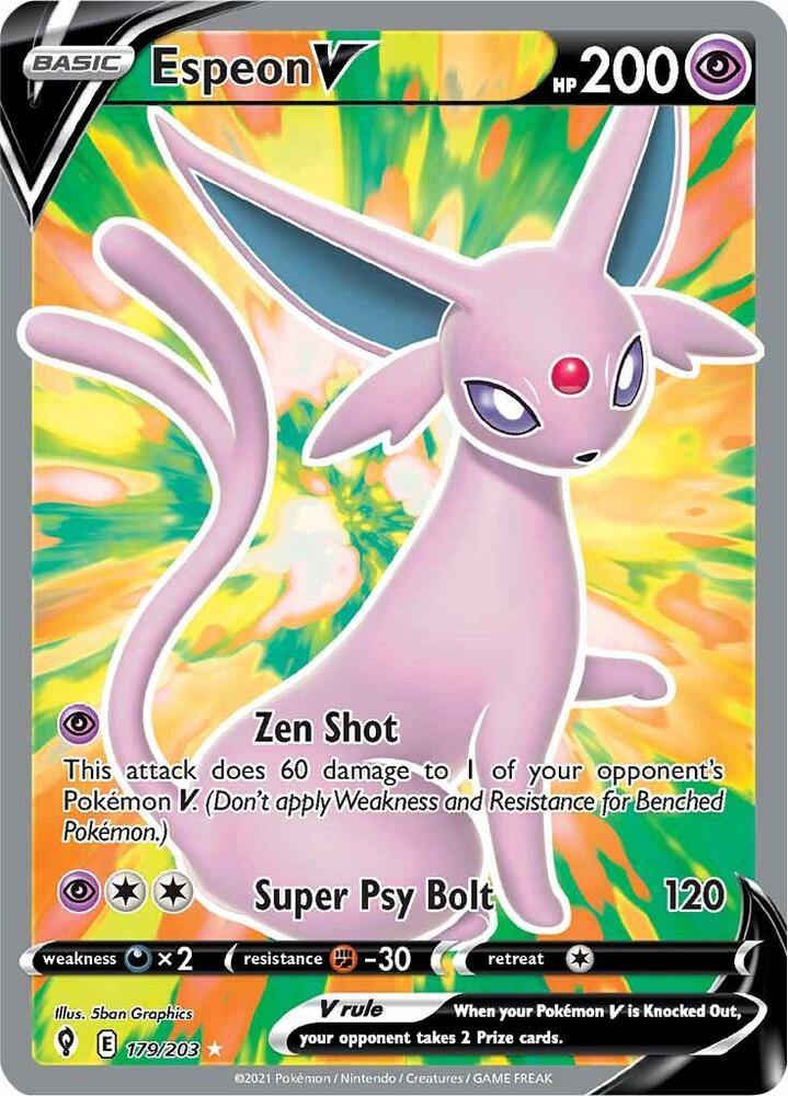 Espeon V 179/203 Holofoil — Evolving Skies Pokémon card
