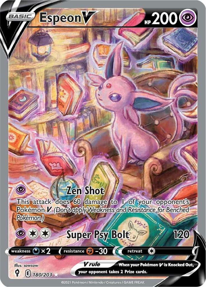 Espeon V 180/203 Holofoil — Evolving Skies Pokémon card