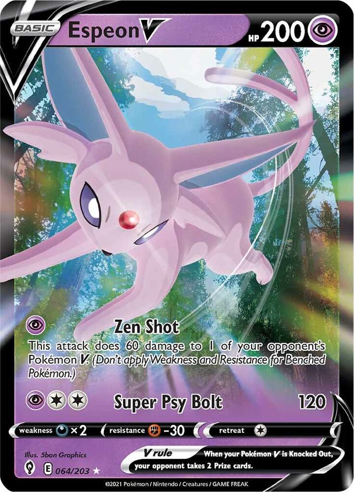 Espeon V 064/203 Holofoil — Evolving Skies Pokémon card