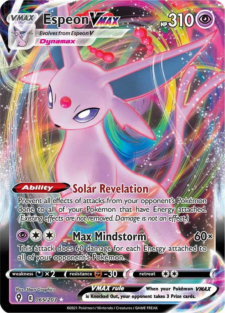 Espeon VMAX 065/203 Holofoil — Evolving Skies Pokémon card