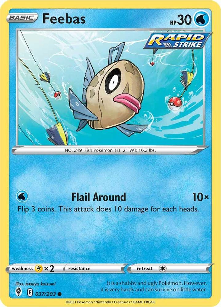 Feebas 037/203 Reverse Holofoil — Evolving Skies Pokémon card