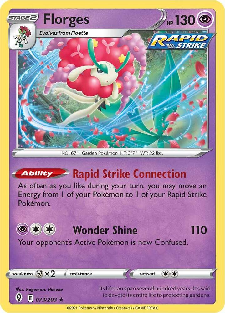Florges 073/203 Reverse Holofoil — Evolving Skies Pokémon card
