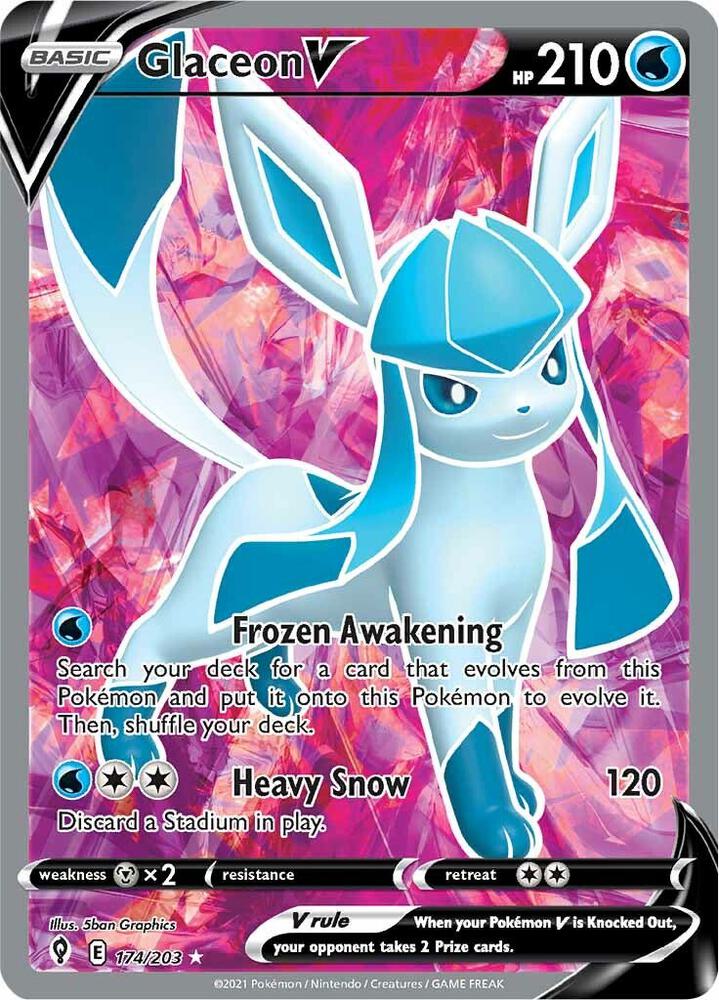 Glaceon V 174/203 Holofoil — Evolving Skies Pokémon card