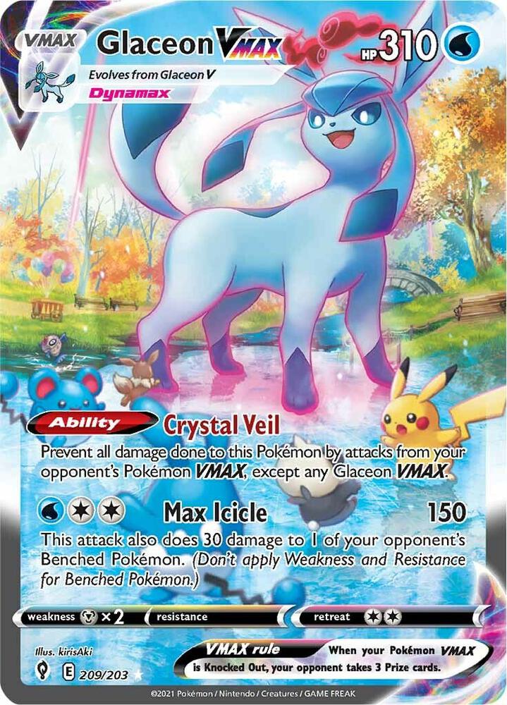 Glaceon VMAX 209/203 Holofoil — Evolving Skies Pokémon card