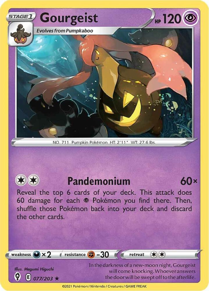 Gourgeist 077/203 — Evolving Skies Pokémon card