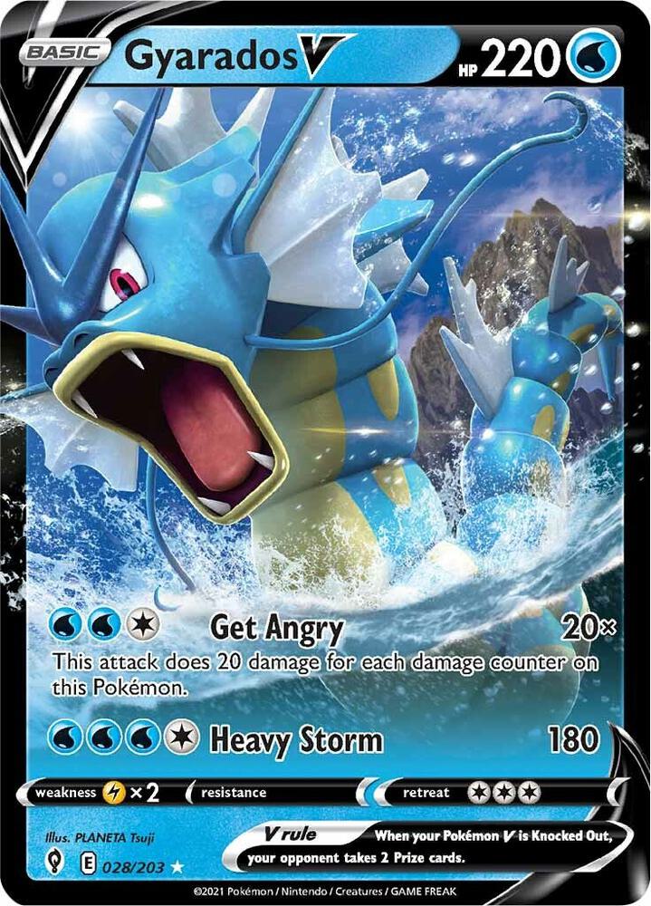 Gyarados V 028/203 Holofoil — Evolving Skies Pokémon card