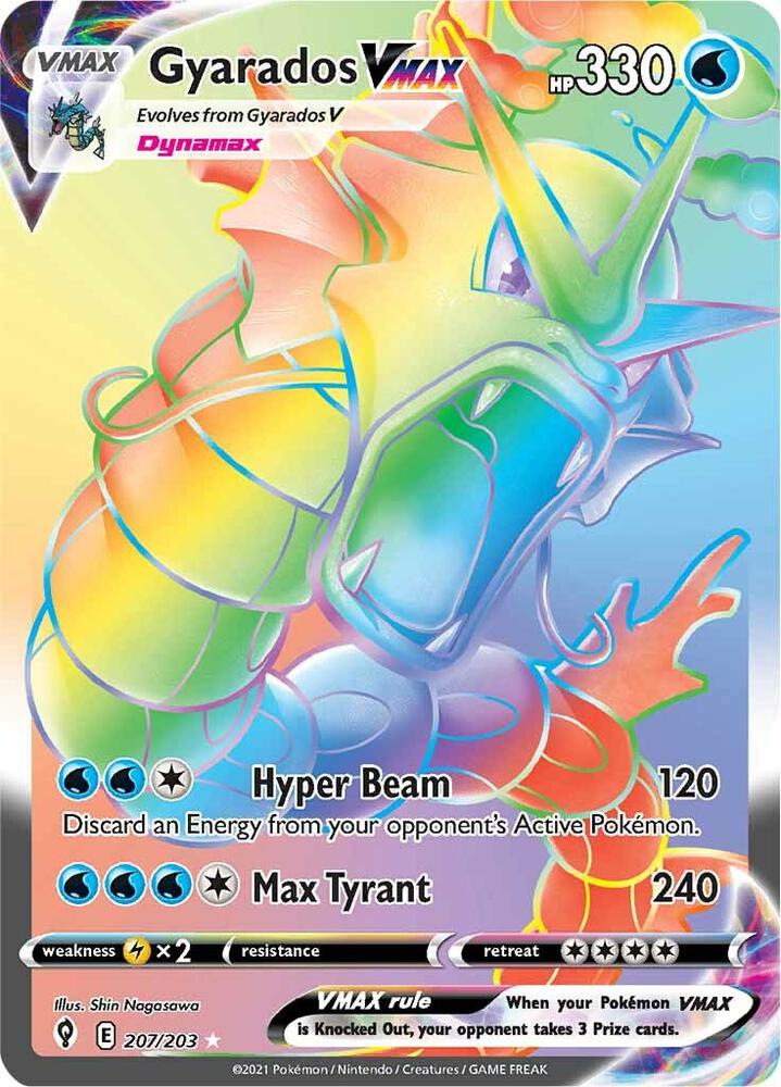 Gyarados VMAX 207/203 Holofoil — Evolving Skies Pokémon card