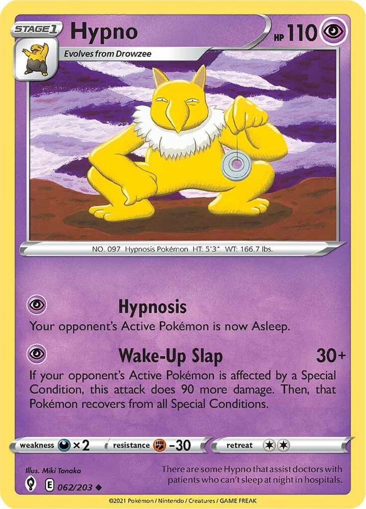 Hypno 062/203 — Evolving Skies Pokémon card