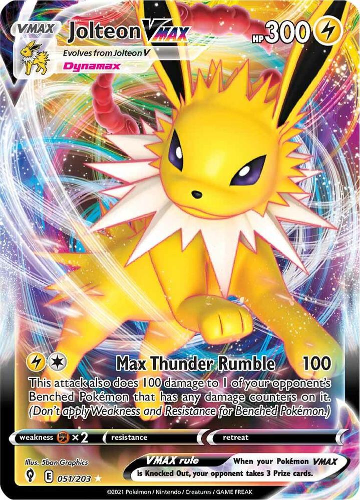 Jolteon VMAX 051/203 Holofoil — Evolving Skies Pokémon card