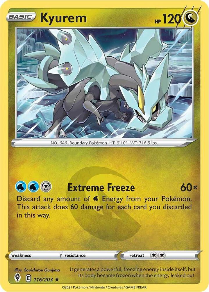 Kyurem 116/203 Holofoil — Evolving Skies Pokémon card