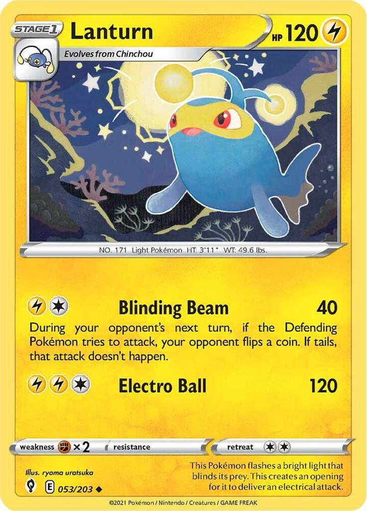 Lanturn 053/203 — Evolving Skies Pokémon card