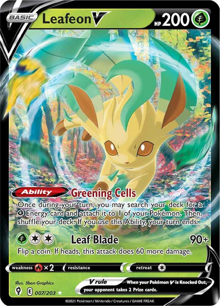 Leafeon V 007/203 Holofoil — Evolving Skies Pokémon card