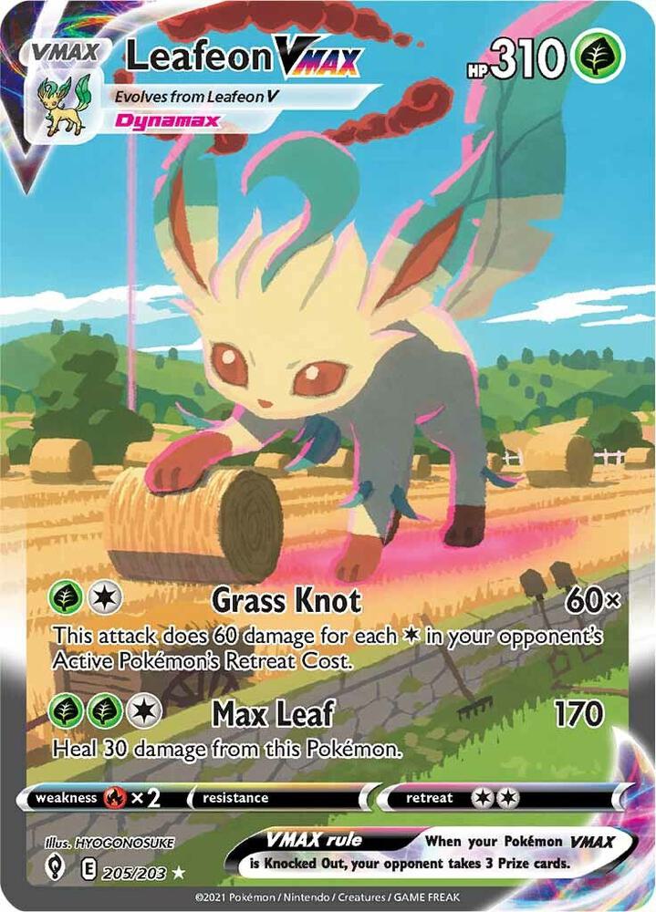 Leafeon VMAX 205/203 Holofoil — Evolving Skies Pokémon card