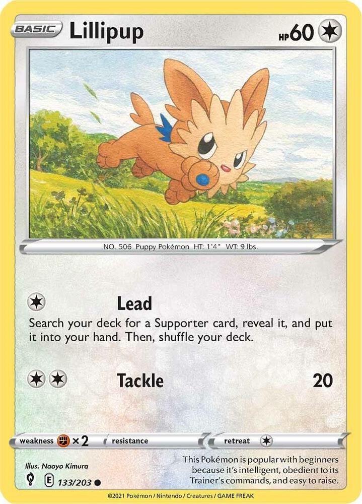Lillipup 133/203 — Evolving Skies Pokémon card