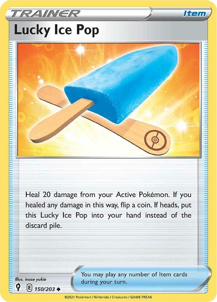 Lucky Ice Pop 150/203 Reverse Holofoil — Evolving Skies Pokémon card