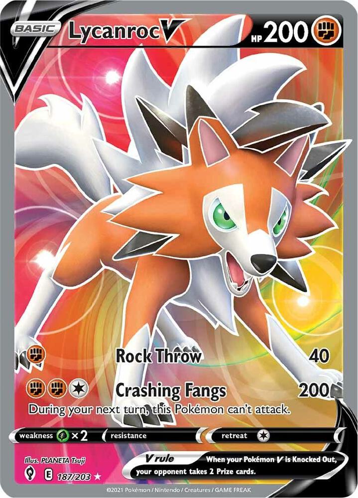 Pokemon - Evolving Skies - Lycanroc V - 187/203 - Holofoil