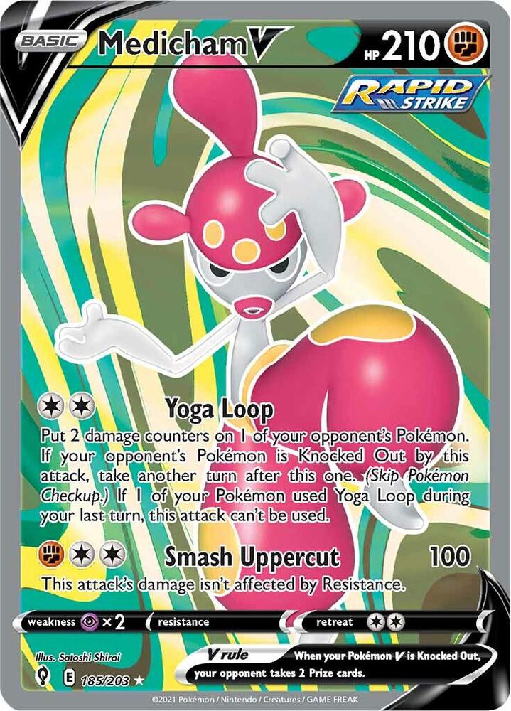 Medicham V 185/203 Holofoil — Evolving Skies Pokémon card
