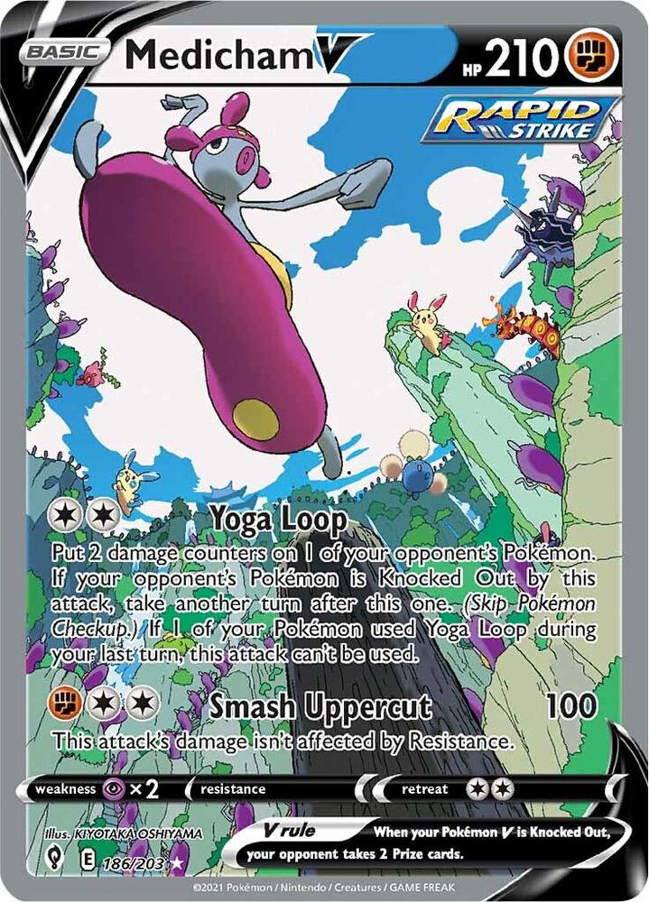 Medicham V 186/203 Holofoil — Evolving Skies Pokémon card