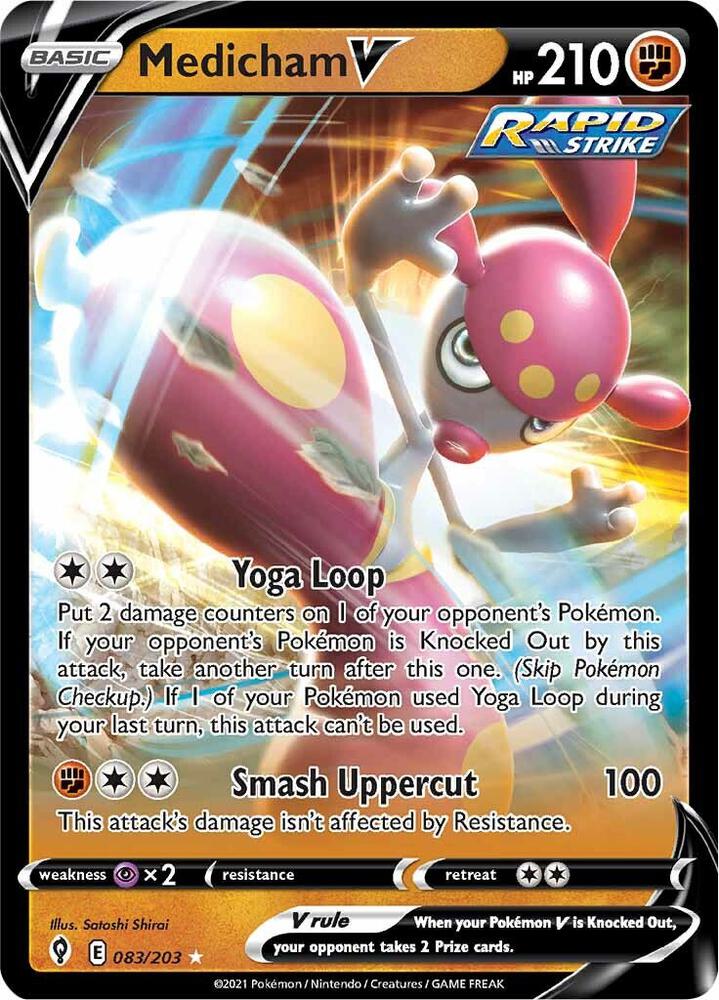 Medicham V 083/203 Holofoil — Evolving Skies Pokémon card