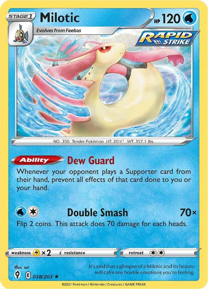 Milotic 038/203 — Evolving Skies Pokémon card