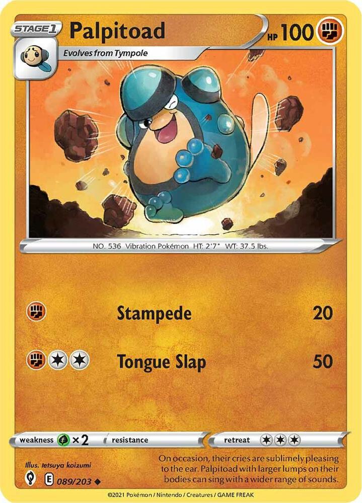Palpitoad 089/203 Reverse Holofoil — Evolving Skies Pokémon card