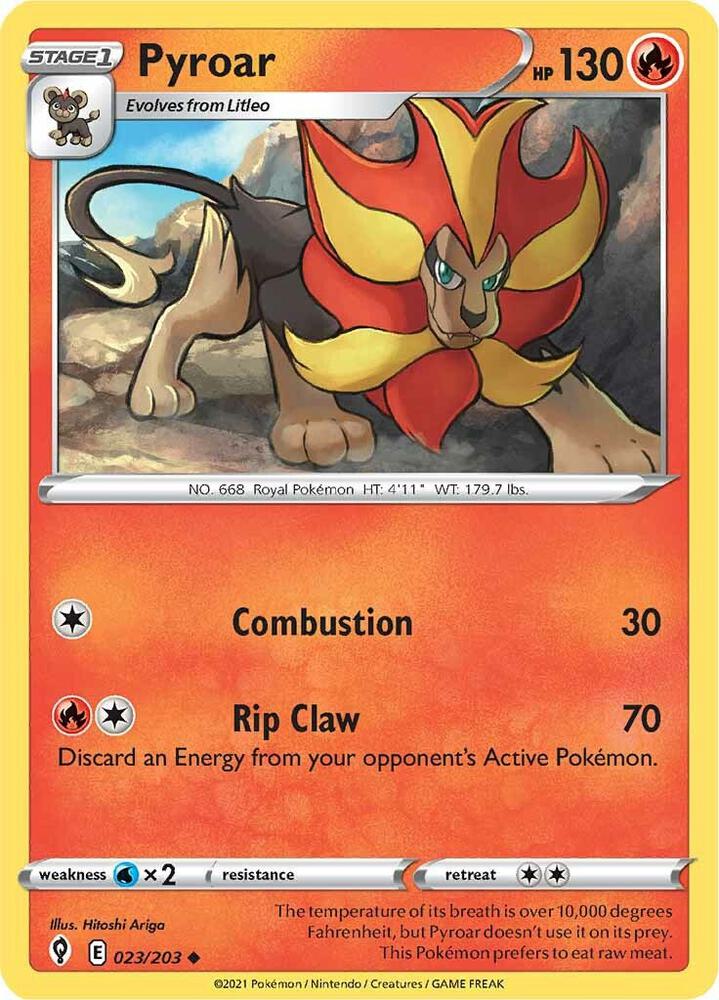 Pyroar 023/203 — Evolving Skies Pokémon card
