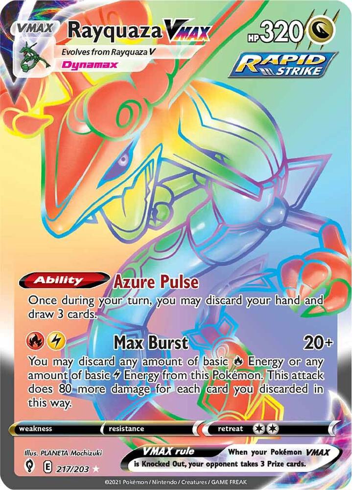 Rayquaza VMAX 217/203 Holofoil, Evolving Skies Pokémon card