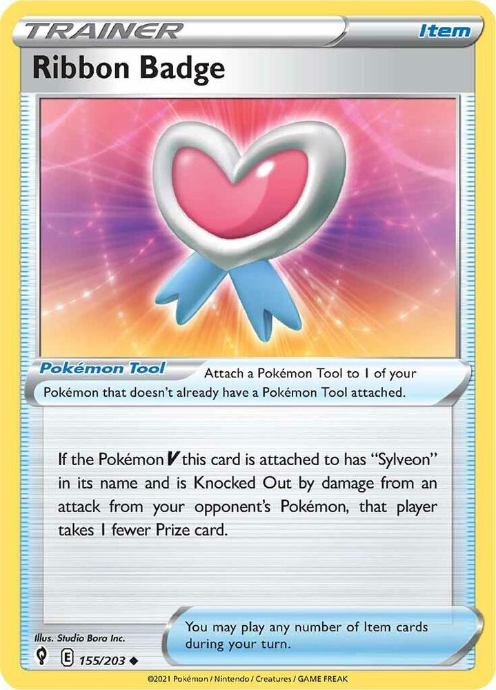 Ribbon Badge 155/203 Reverse Holofoil — Evolving Skies Pokémon card