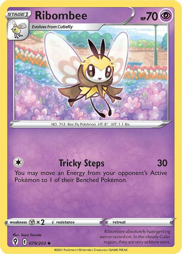 Ribombee 079/203 Reverse Holofoil — Evolving Skies Pokémon card