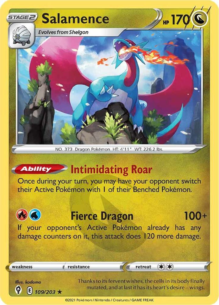 Salamence 109/203 Holofoil, Evolving Skies Pokémon card
