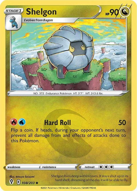Pokemon - Evolving Skies - Shelgon - 108/203 - Reverse Holofoil