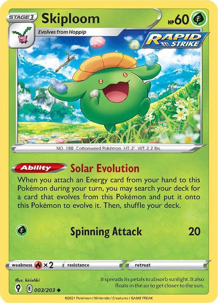 Skiploom 003/203, Evolving Skies Pokémon card