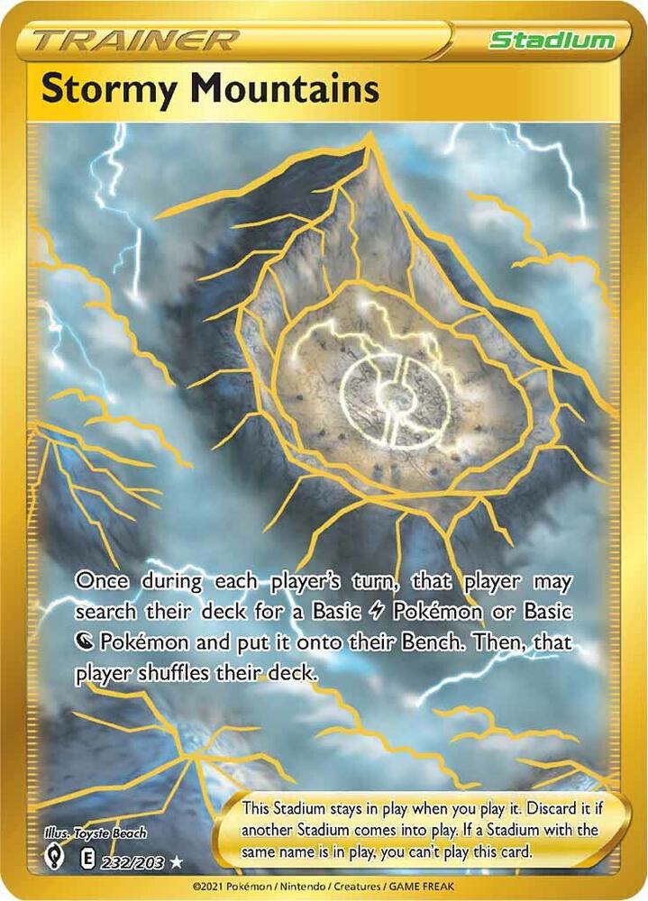 Stormy Mountains 232/203 Holofoil, Evolving Skies Pokémon card