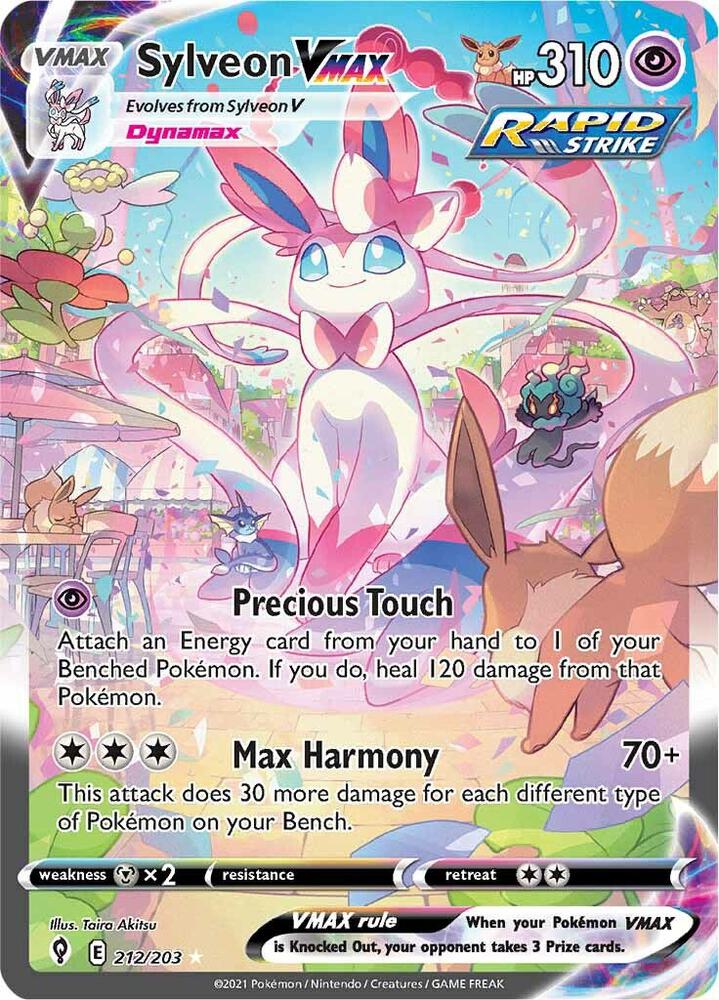 Sylveon VMAX 212/203 Holofoil, Evolving Skies Pokémon card