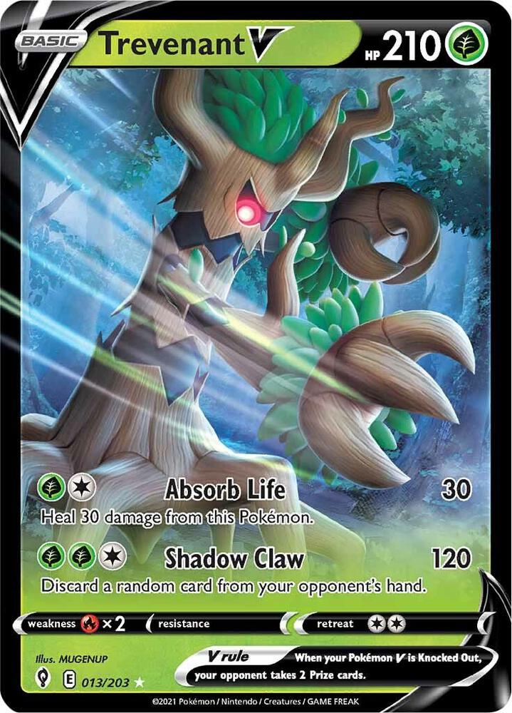 Trevenant V 013/203 Holofoil — Evolving Skies Pokémon card