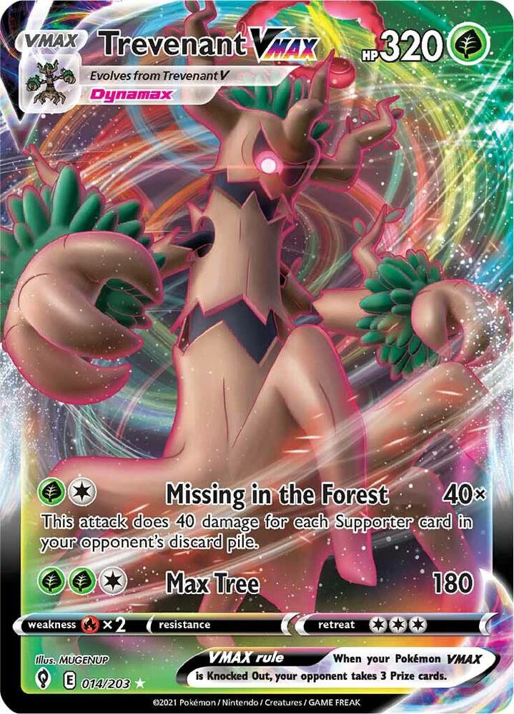 Trevenant VMAX 014/203 Holofoil, Evolving Skies Pokémon card