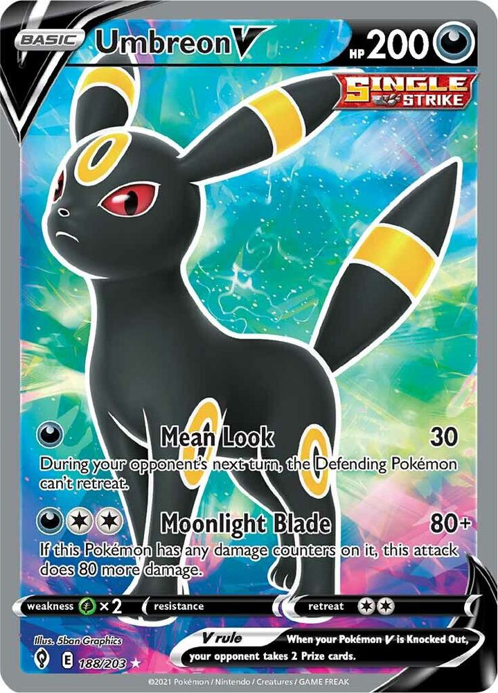 Umbreon V 188/203 Holofoil — Evolving Skies Pokémon card
