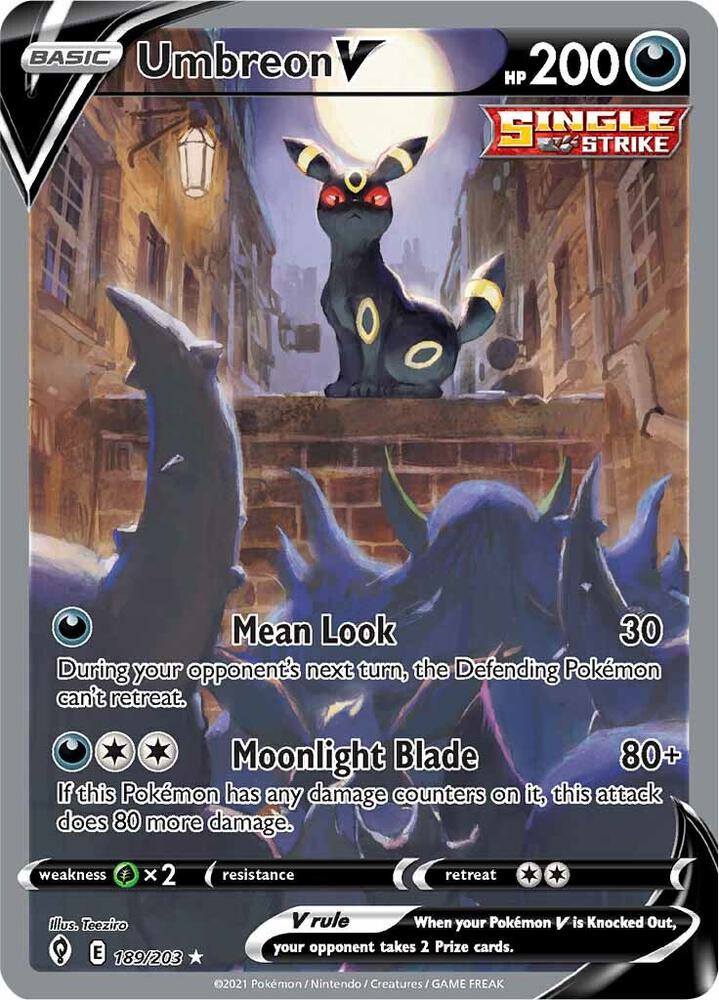 Umbreon V 189/203 Holofoil, Evolving Skies Pokémon card