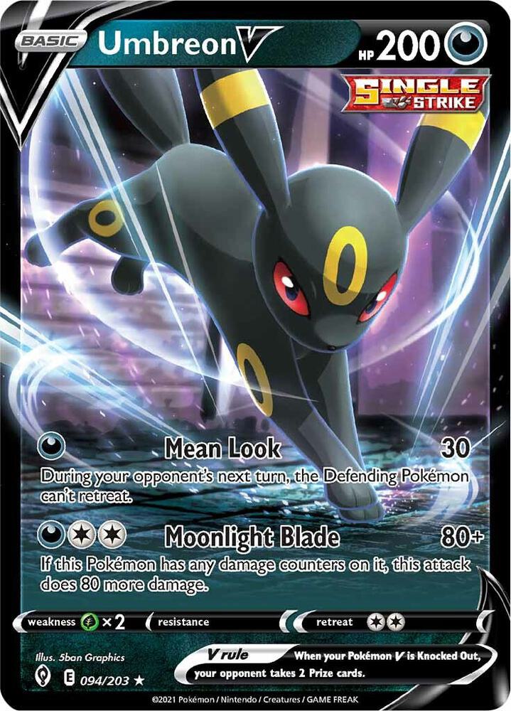 Umbreon V 094/203 Holofoil, Evolving Skies Pokémon card