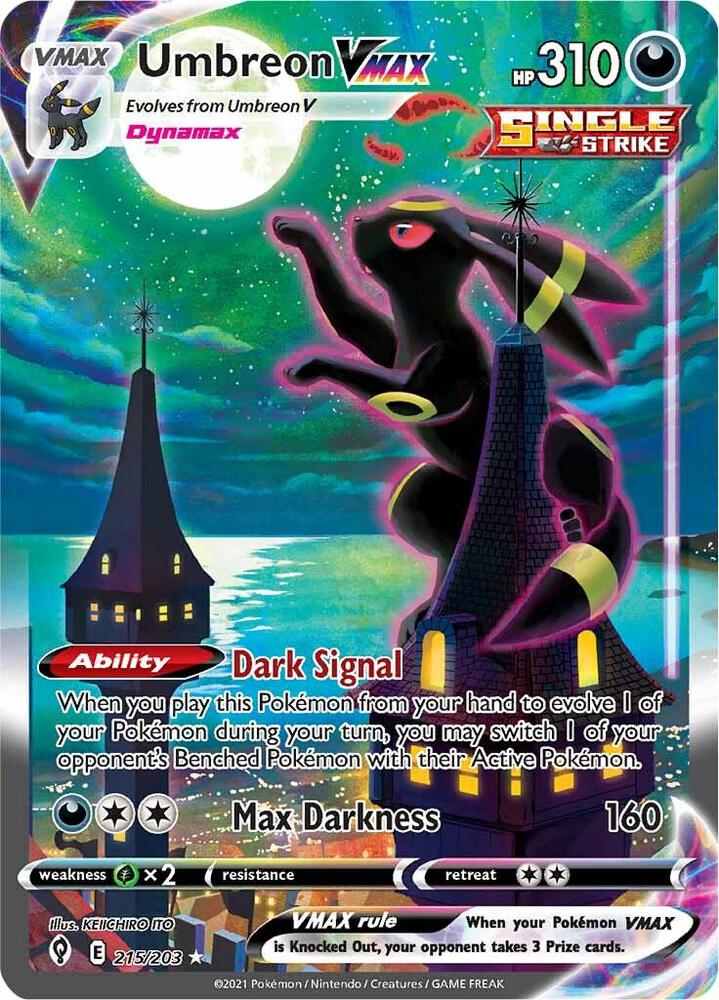 Umbreon VMAX 215/203 Holofoil, Evolving Skies Pokémon card